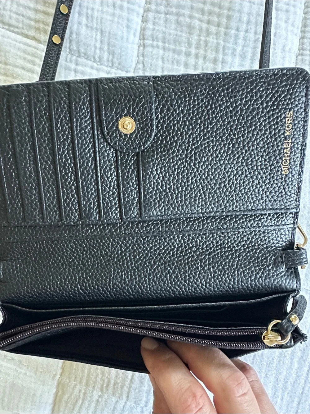 Michael Kors Black Pebbled Leather Crossbody